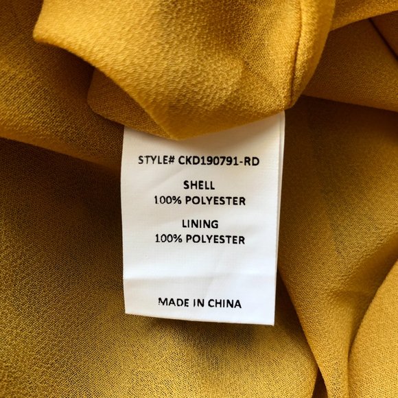 MELLÓDAY Sheer Golden Yellow with White Blooms Print MIDI Dress – XS - Picture 16 of 16